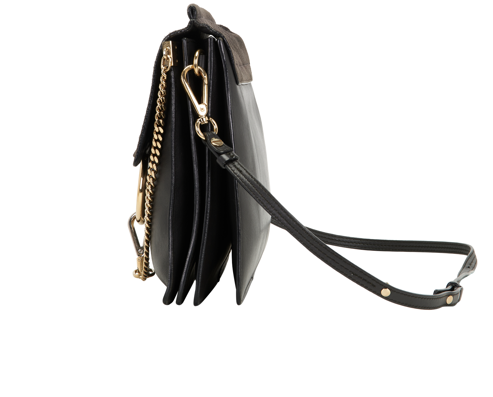 Medium Faye, &pound;220, Handbags, Grey, Leather/Suede, Bottom view